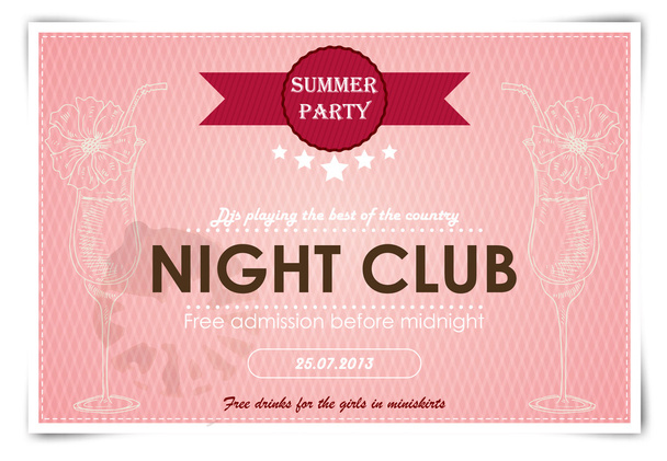 Cartel para un evento en un club nocturno. Ilustración vectorial
 - Vector, imagen