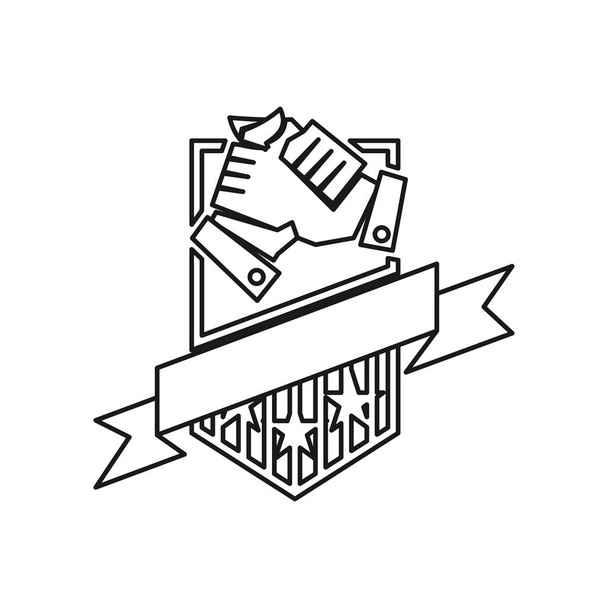 щит захищена рука Команда зобов'язання співпрацювати логотип контур
 - Вектор, зображення