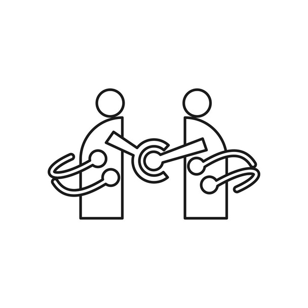 Pessoas Compromisso elétrico Trabalho em equipe Juntos Esboço Logo
 - Vetor, Imagem