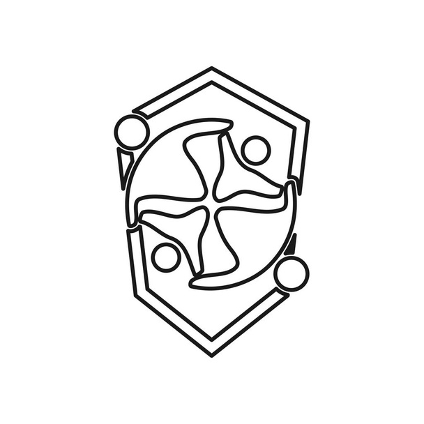 щитові люди Команда зобов'язання Спільна контурна логотип
 - Вектор, зображення