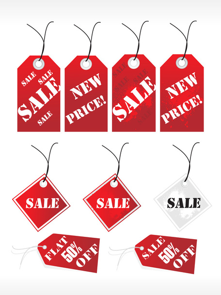 Red vector shoping tags - Vector, Image