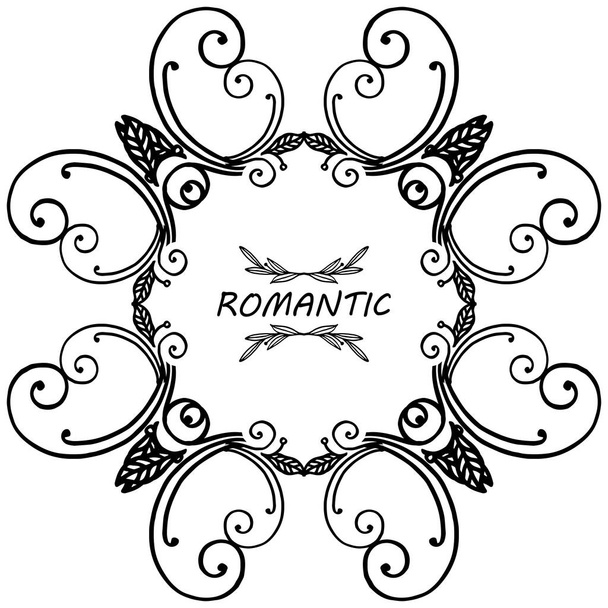 Marco floral de hoja perfecta, para tarjeta de felicitación de decoración romántica. Vector
 - Vector, imagen