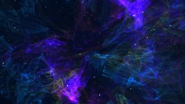 Computer generated colorful space background: spiraling nebula, stars and galaxies. 3d rendering - Footage, Video