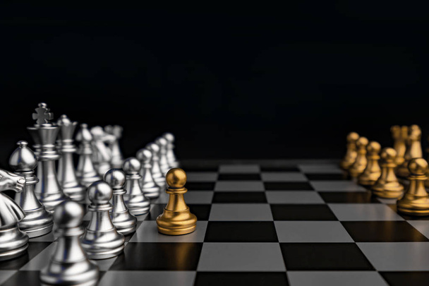 chess board game in competition play, Ideas business success con - Photo, Image