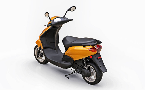 Moderno ciclomotor urbano naranja sobre un fondo blanco. ilustración 3d
. - Foto, imagen