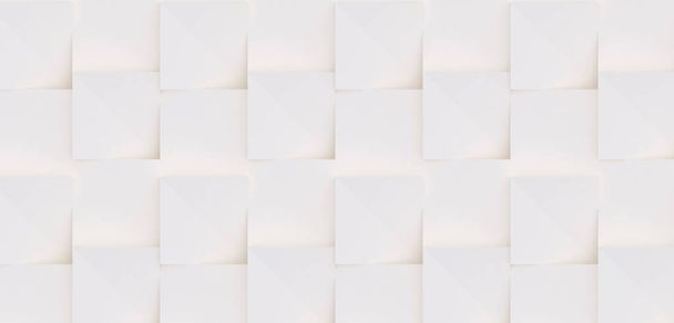 Patrón 3D hecho de formas geométricas blancas y beige, fondo creativo o superficie de papel pintado hecha de luz y sombra. Diseño de textura abstracta decorativa inconsútil futurista, elementos gráficos simples
 - Foto, imagen