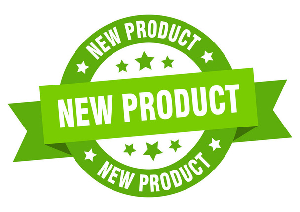 new product ribbon. new product round green sign. new product - Vector, Imagen