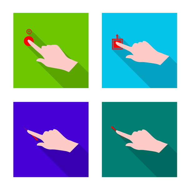 Illustration vectorielle de l'écran tactile et logo de la main. Jeu d'illustration vectorielle tactile et tactile
. - Vecteur, image