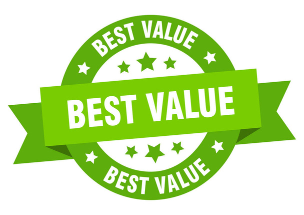 best value ribbon. best value round green sign. best value - Vektor, obrázek