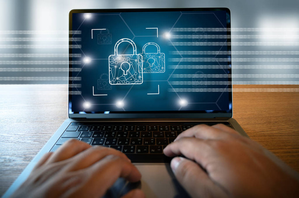 CYBER SECURITY Business technology secure Firewall Antivirus Ale - Фото, зображення