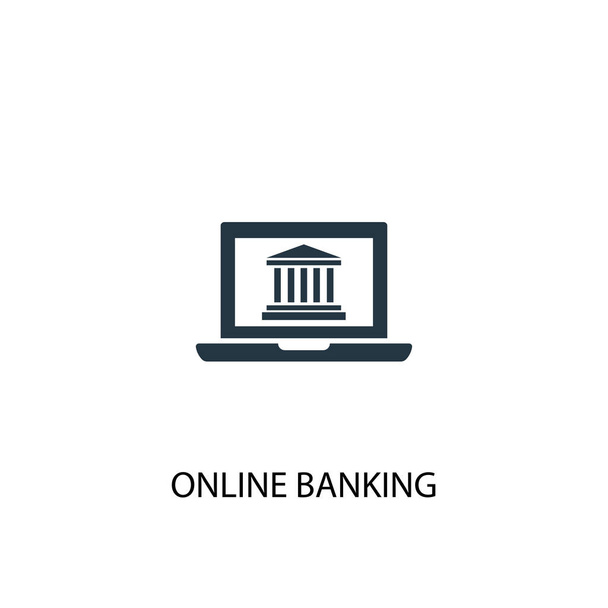 icono de banca en línea. Ilustración de elementos simples. diseño de símbolos de concepto de banca online. Puede ser utilizado para la web
 - Vector, imagen