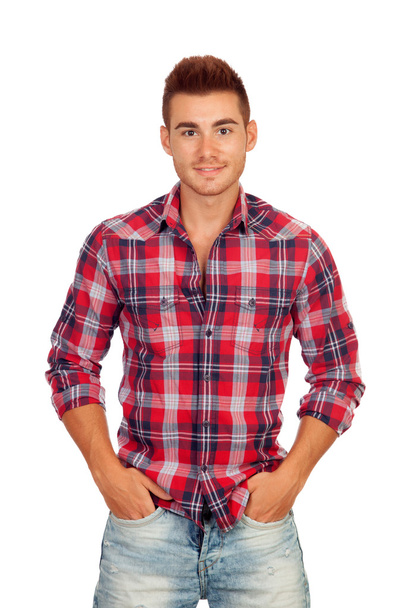 Casual boy with plaid shirt - Photo, Image