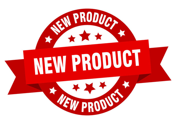 new product ribbon. new product round red sign. new product - Vector, Imagen