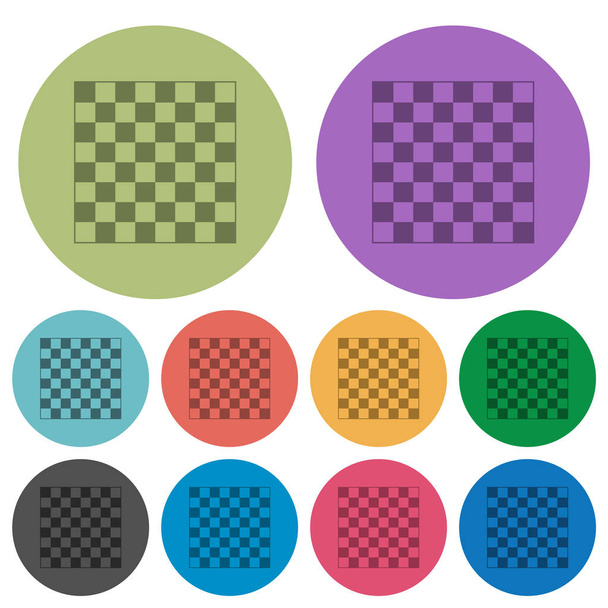 Satranç tahtası rengi koyu düz simgeler - Vektör, Görsel