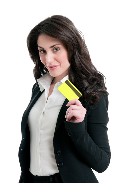 Smiling woman with credit card - Foto, Bild