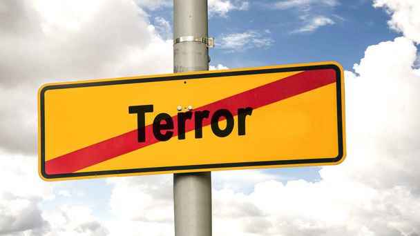 Street Sign to Freedom versus Terror - Photo, Image