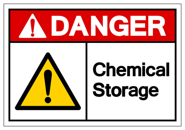 Nebezpečí symbol pro chemický úložný znak, vektorový obrázek, izolovat na bílém pozadí štítek. Eps10  - Vektor, obrázek