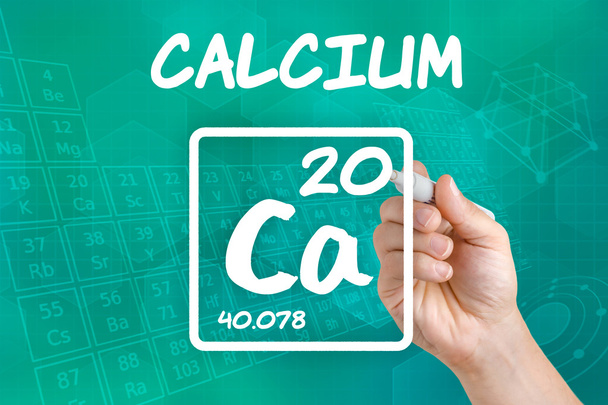 Símbolo do elemento químico cálcio
 - Foto, Imagem