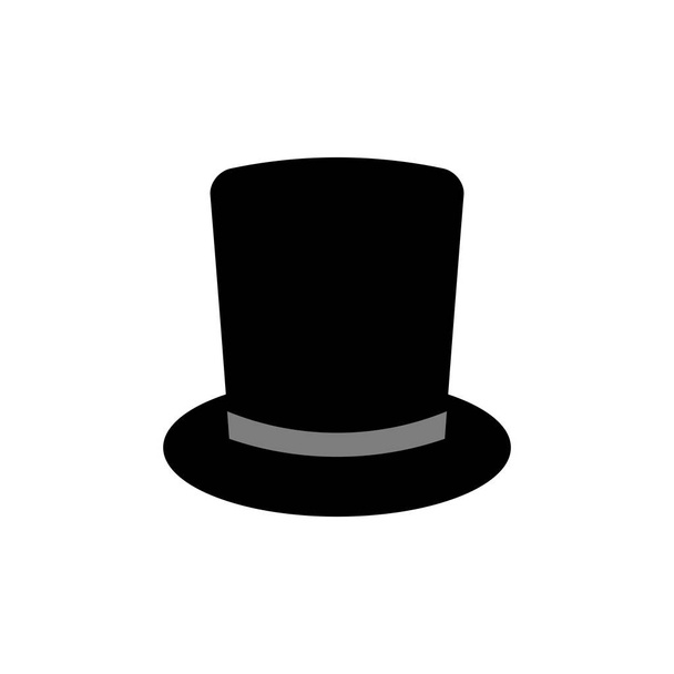 Top hat vector icon isolated on white background - Vector, Imagen