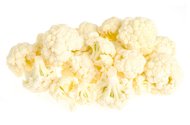 Bunch of raw cauliflower inflorescences on white background.  - Photo, Image