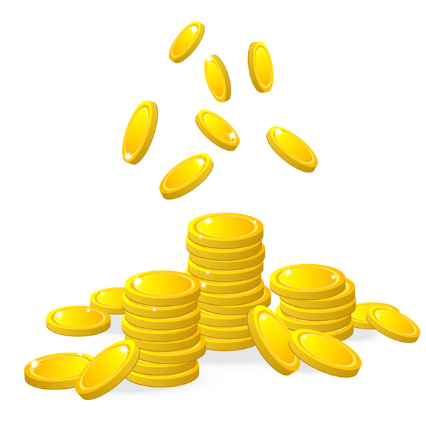 Gold coins, vector - Vector, Image
