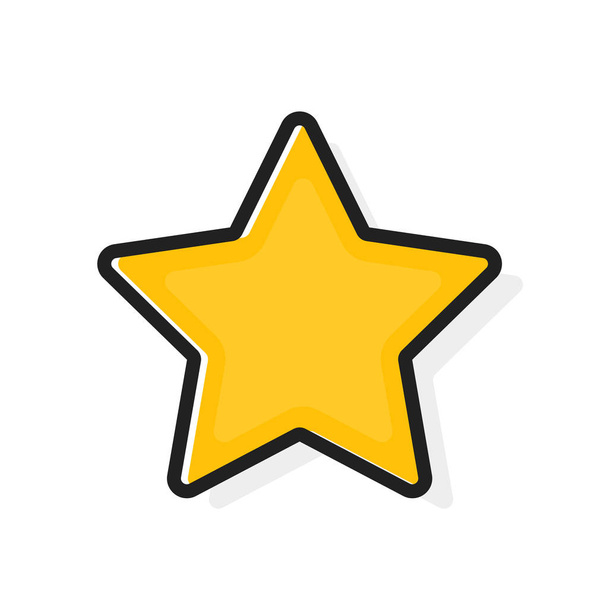 Lapos csillag alakú ikon. Körvonal körvonalára. Vektoros illusztráció - Vektor, kép