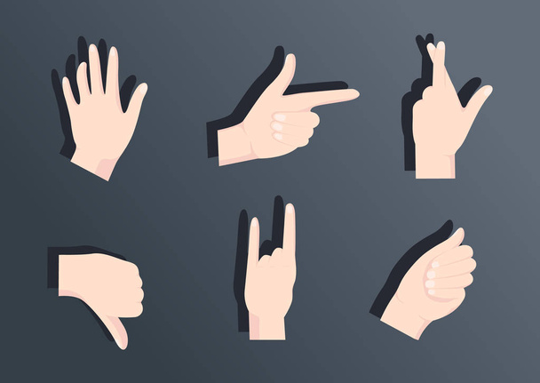 Gesturing hands. Hand with counting gestures - Vector, Image