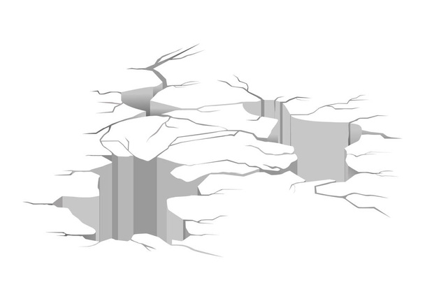 Ground cracks. Earthquake crack - Vector, Image