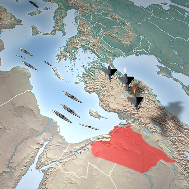 Orta Doğu gibi uzaydan. Suriye Haritası - Fotoğraf, Görsel