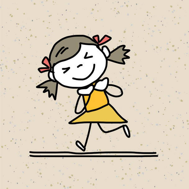 mão desenho desenhos animados crianças felizes - Vetor, Imagem