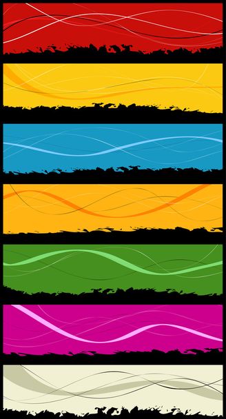 Sieben abstrakte Grunge-Banner - Vektor, Bild