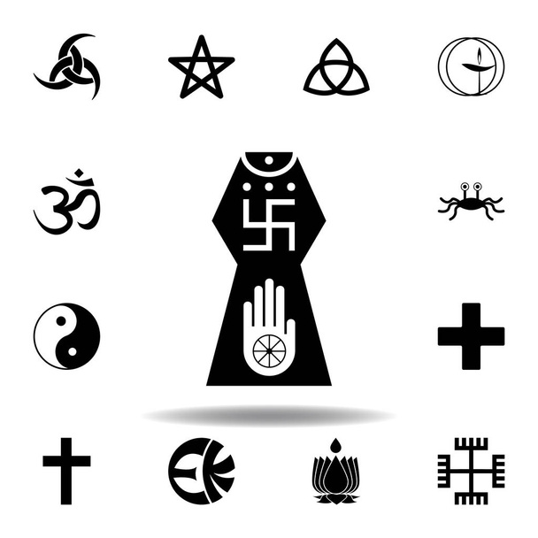 symbol náboženství, ikona Jainismu. Symbol náboženství ilustrace. Ikona značek a symbolů může být použita pro web, logo, mobilní aplikace, UI, UX - Vektor, obrázek