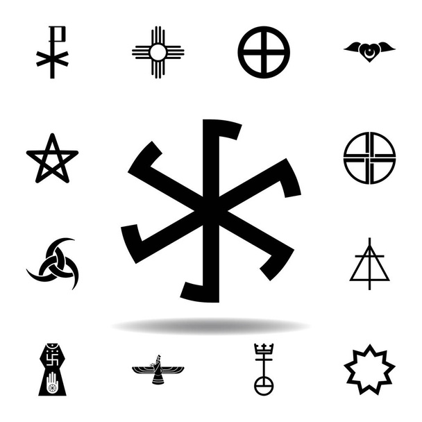 vallási szimbólum, pogányság ikon. Eleme a vallás szimbóluma illusztráció. Jelek és szimbólumok ikon lehet használni a weben, logó, mobil alkalmazás, UI, UX - Vektor, kép