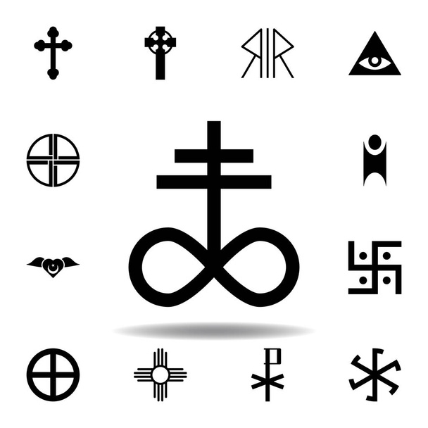 宗教のシンボル、悪魔の教会のアイコン。宗教記号イラストの要素。看板やシンボルアイコンは、ウェブ、ロゴ、モバイルアプリ、Ui、Uxに使用することができます - ベクター画像