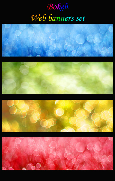 Colorful bokeh web banners set - Photo, Image