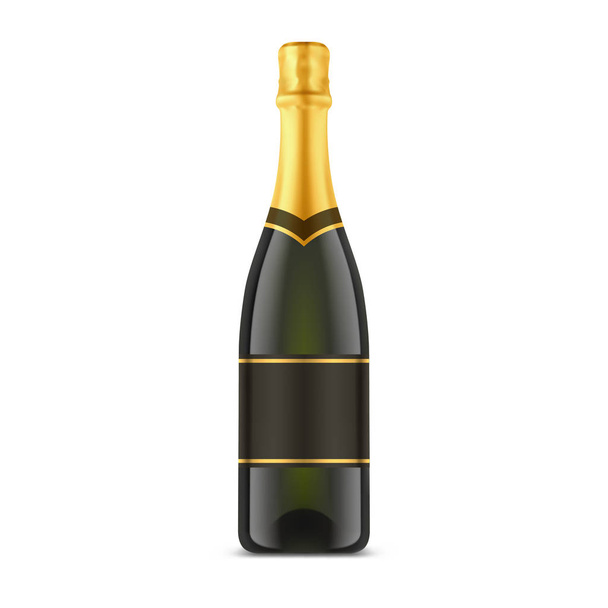 Geïsoleerde Champagne fles of glazen container - Vector, afbeelding