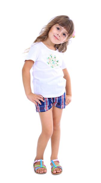 Little girl posing isolated on white - Photo, Image