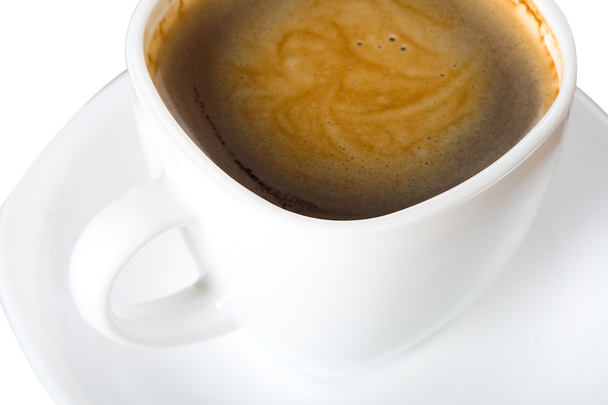 上から泡ビューとコーヒーのカップ - 写真・画像