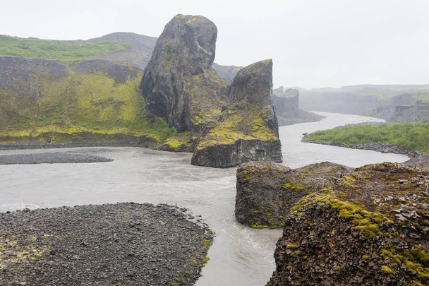 Jokulsargljufur Nationaal Park op een regende dag, IJsland - Foto, afbeelding