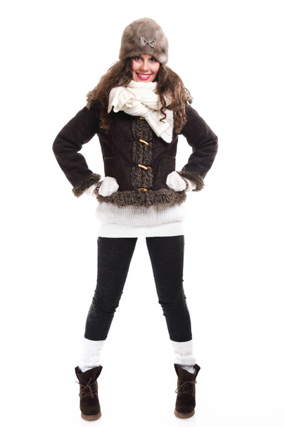 woman in warm clothing winter fashion - Valokuva, kuva