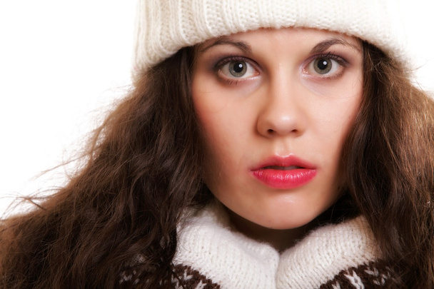 woman in warm clothing winter fashion - Photo, image