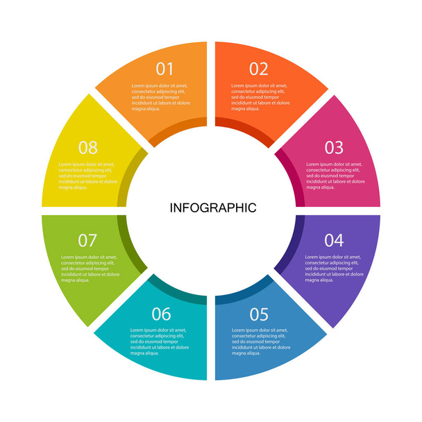 Vector illustration of infographics from eight variants. - Vecteur, image