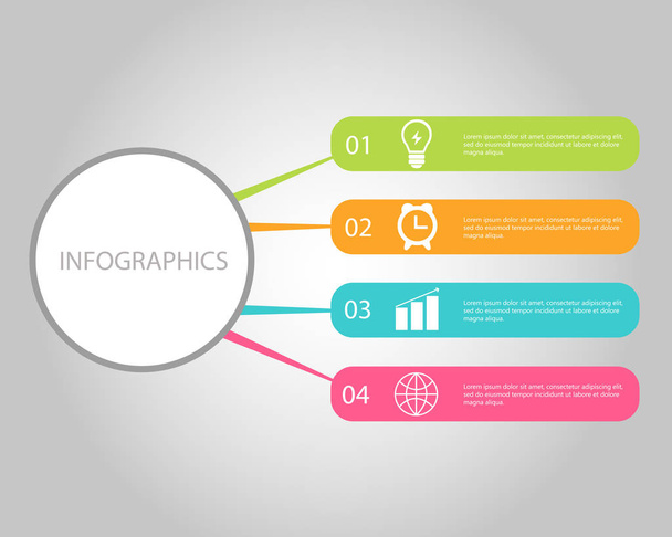 Vector illustration of infographic four options. - Vector, afbeelding