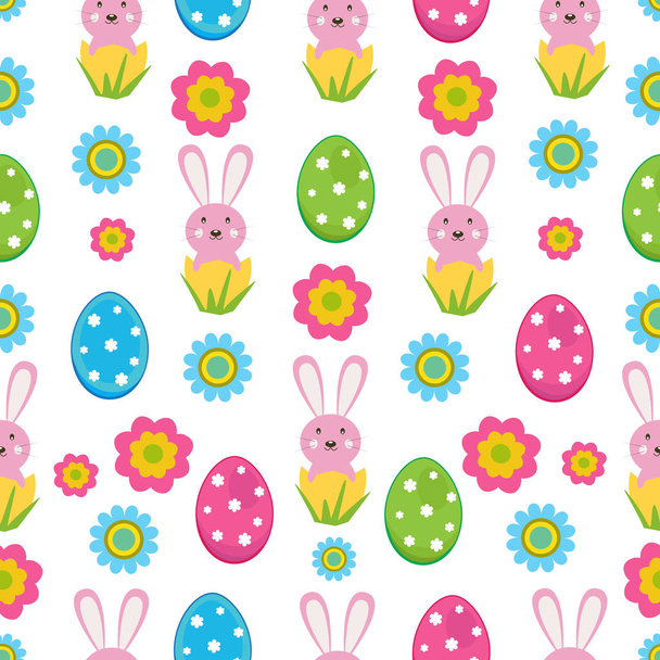 Vector seamless pattern with an Easter theme. - Vektör, Görsel