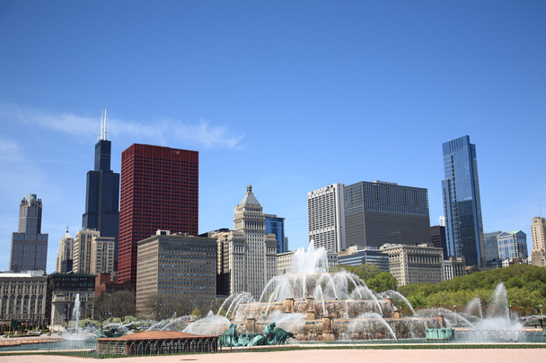 Chicago Skyline y Fuente
 - Foto, imagen