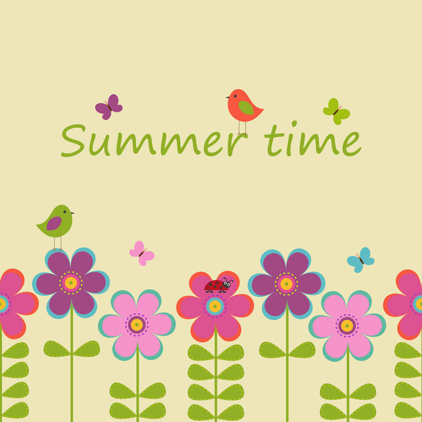 Vector postcard frame for a summer theme. - Вектор,изображение
