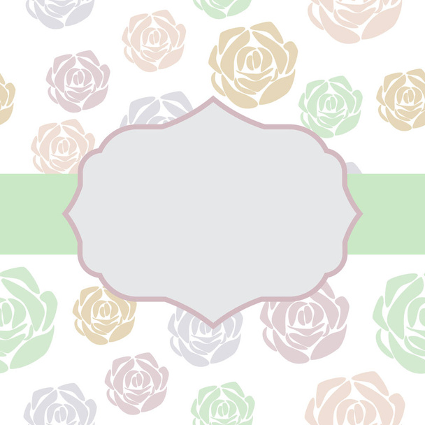 Vector frame label, made in a floral design in soft shades of light colors - Vector, Image