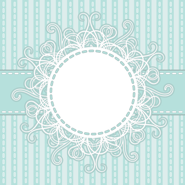 Frame on a light blue striped background - Vector, Imagen