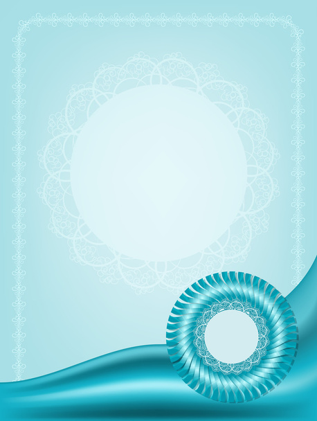 Blue background with ribbon and round element. Can be used as a - Vektori, kuva