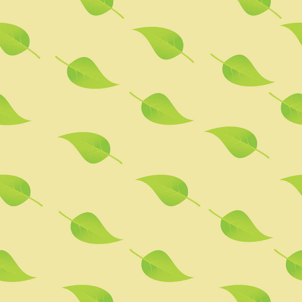 Seamless vector texture with green leaves - Vector, afbeelding